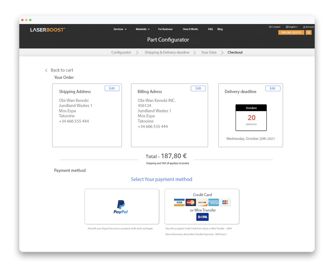 configurador pagos